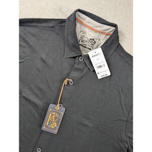 Frontier Threads Mens Size M Black Sueded Jersey Coatfront Shirt Button Up